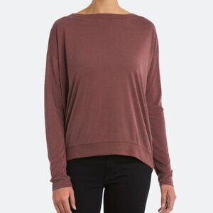 Abby & Gail/Your Story Beckette Open Back Knit Top, Size M, Burgundy